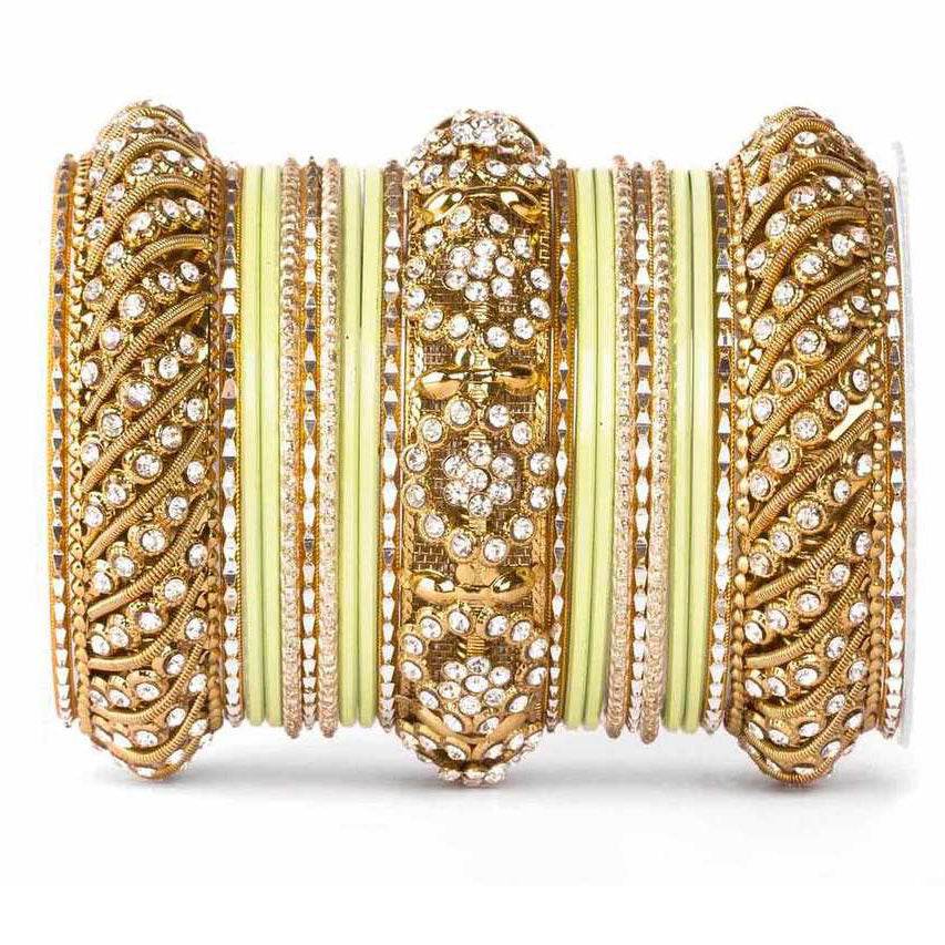Solid Colored Bangle Set For One Hand Pista All Bangle Sets T4 Jewels