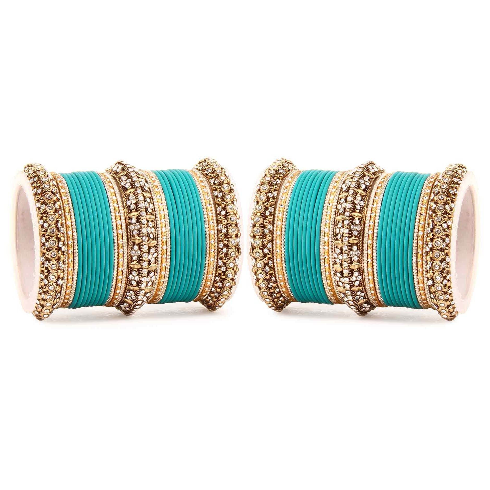 Set of 2 Bridal Matte Textured Bangle Set Radium All Bangle Sets T4 Jewels
