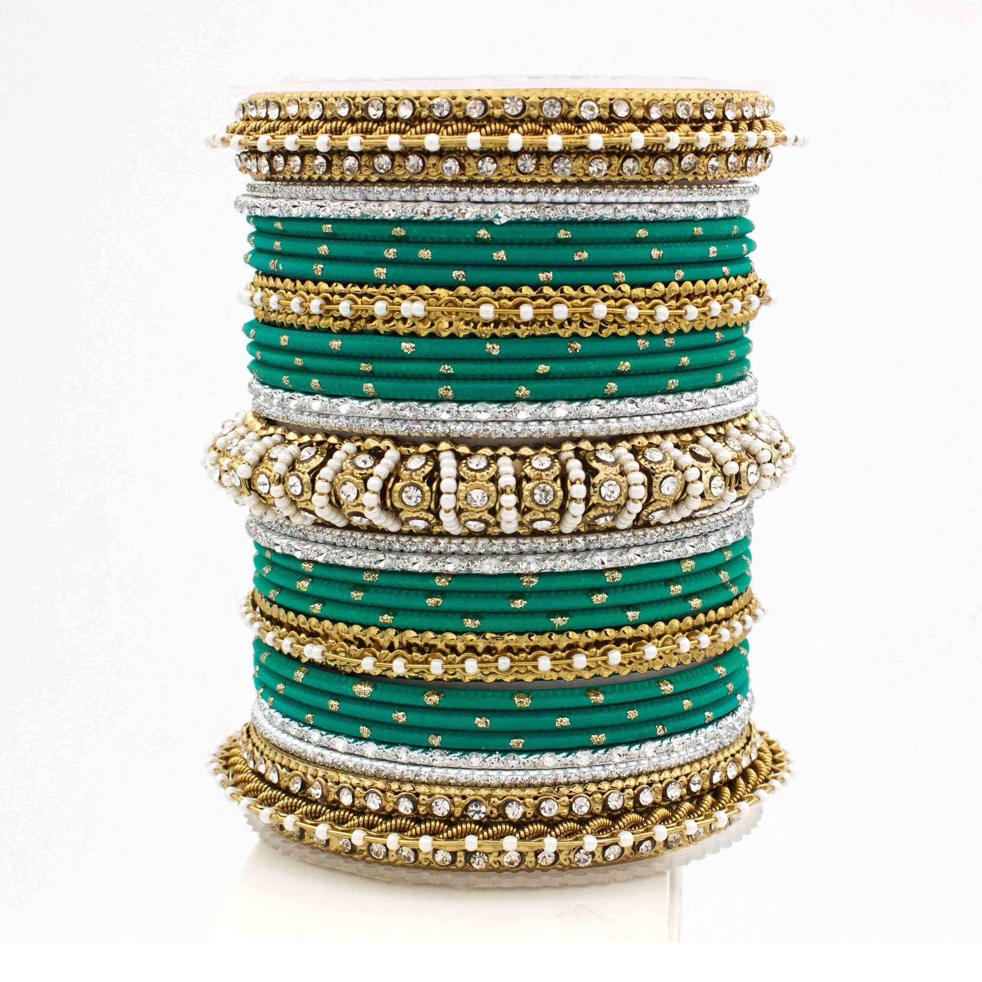 Beautiful Dotted Bangle And Pearl Bangle Set Radium All Bangle Sets T4 Jewels