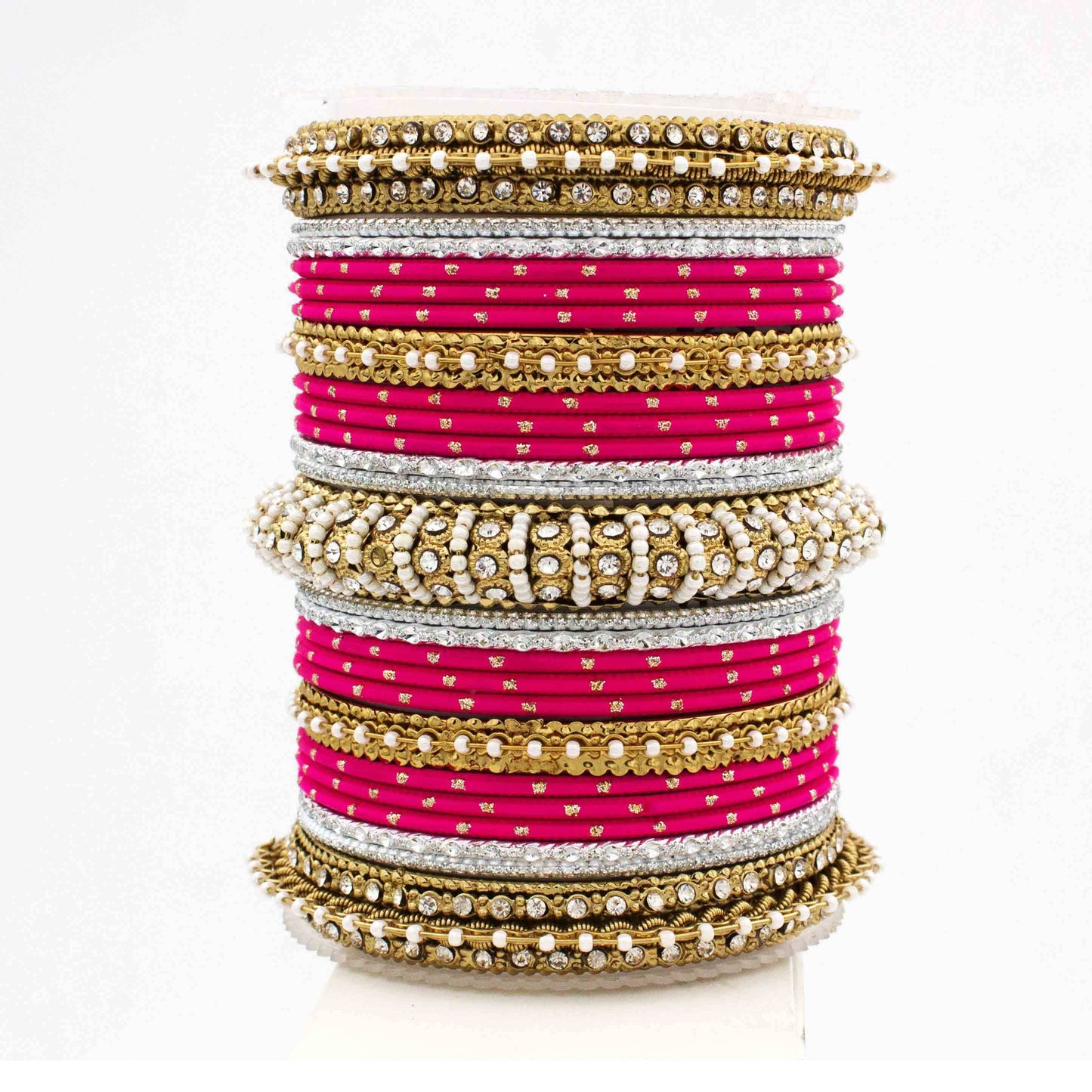 Beautiful Dotted Bangle And Pearl Bangle Set Rani All Bangle Sets T4 Jewels