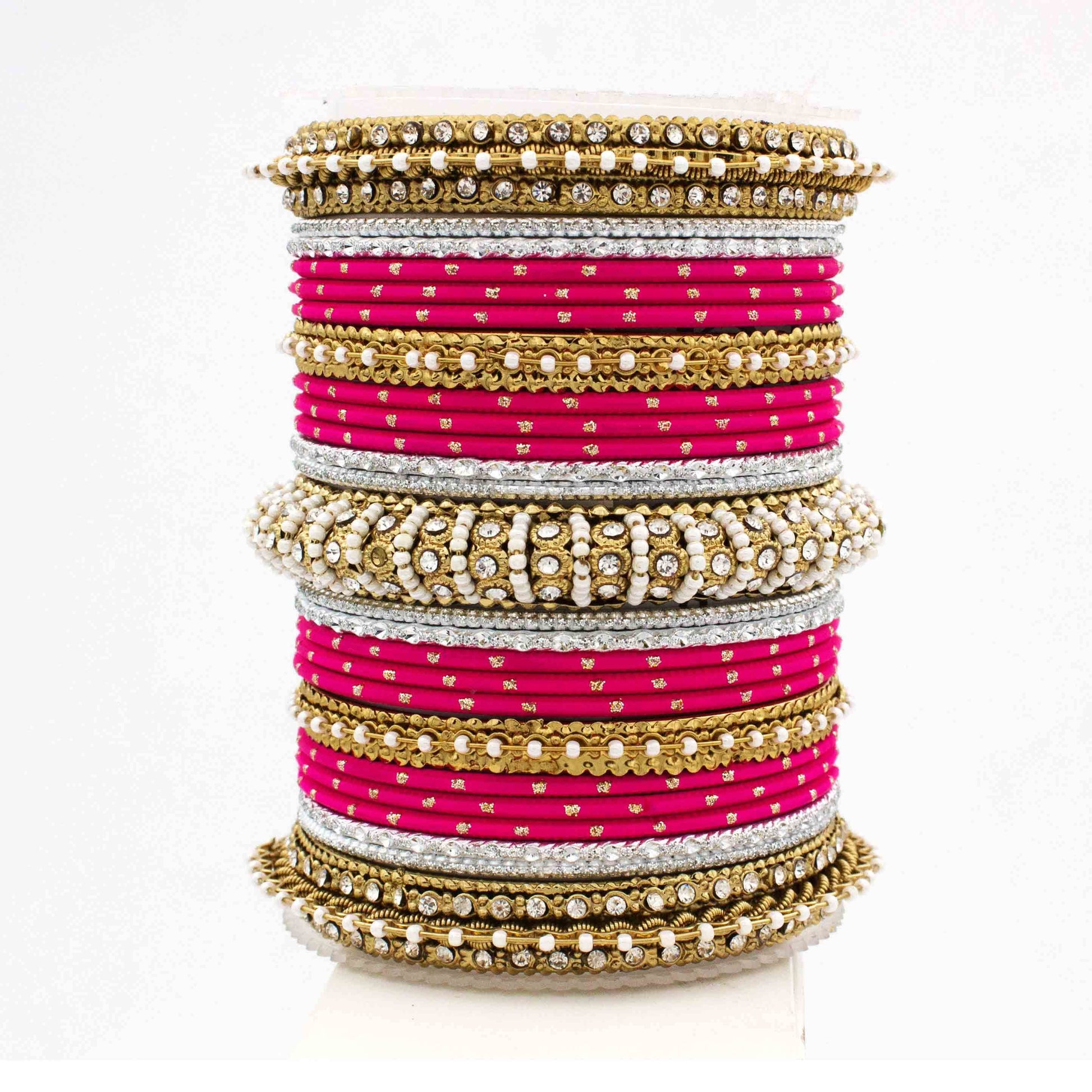 Beautiful Dotted Bangle And Pearl Bangle Set Rani All Bangle Sets T4 Jewels