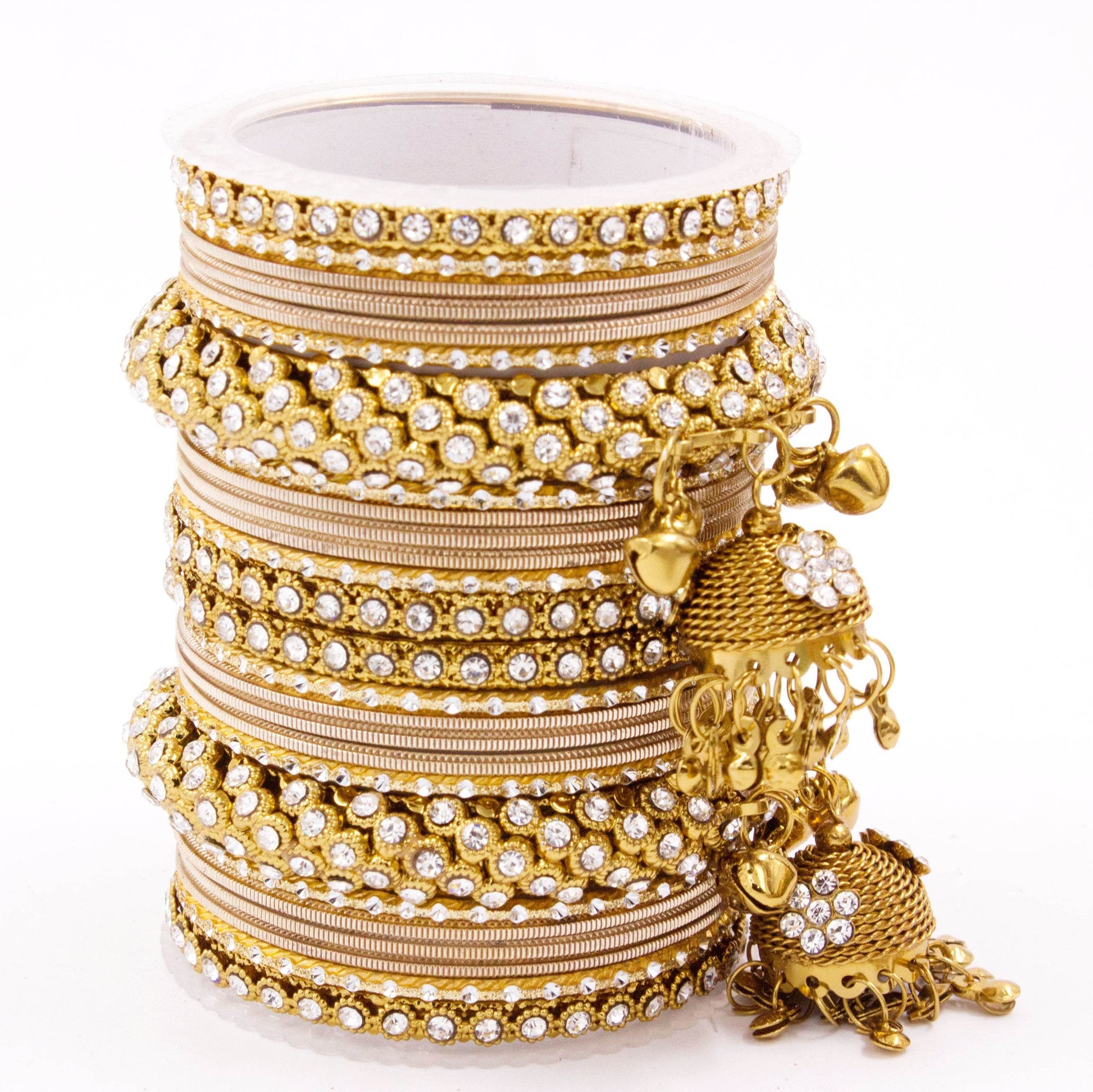 Traditional Shining Jhumki Bangle Set For Two Hands By T4 Jewels Badami All Bangle Sets T4 Jewels