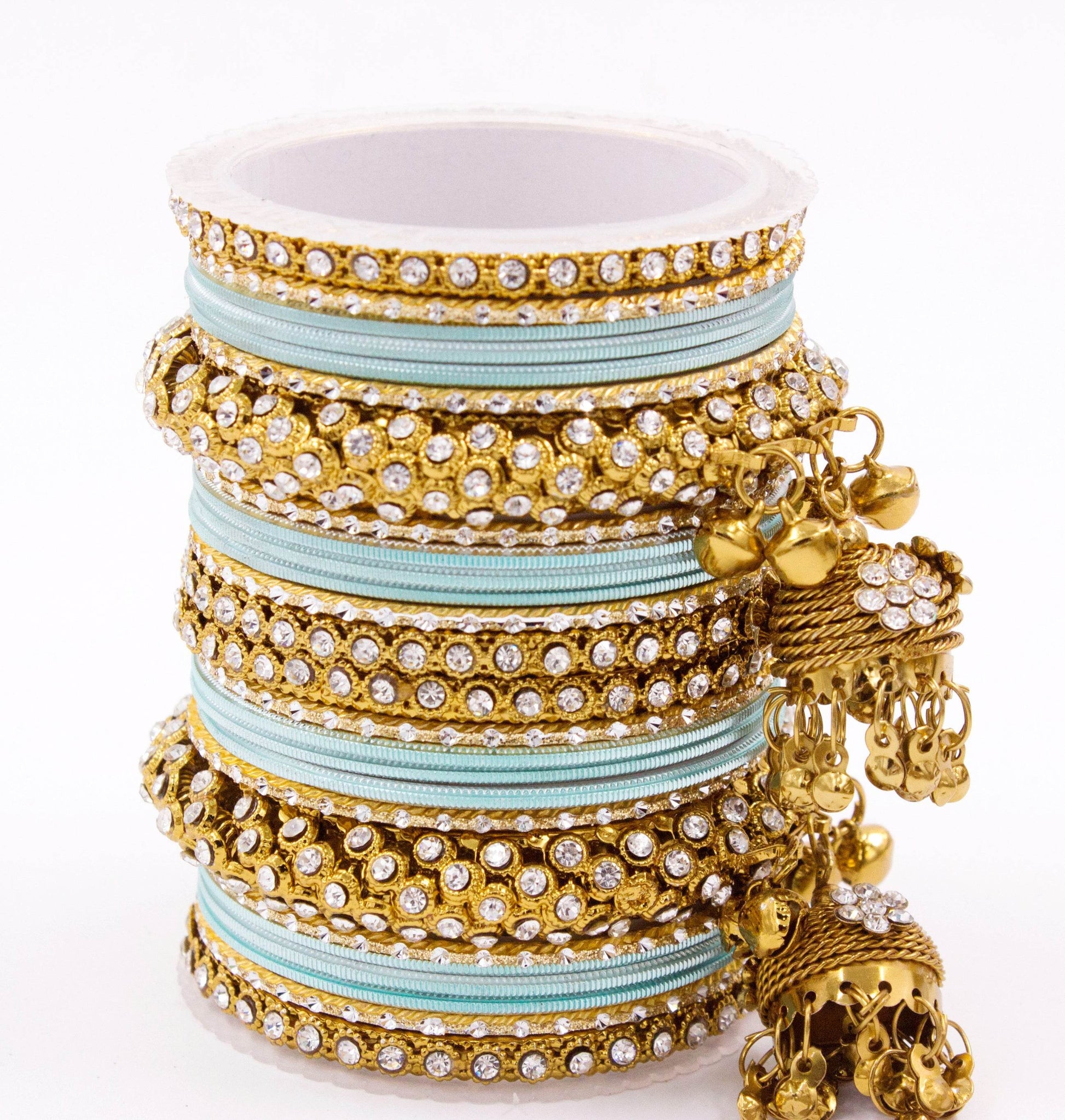 Traditional Shining Jhumki Bangle Set For Two Hands By T4 Jewels Surf All Bangle Sets T4 Jewels