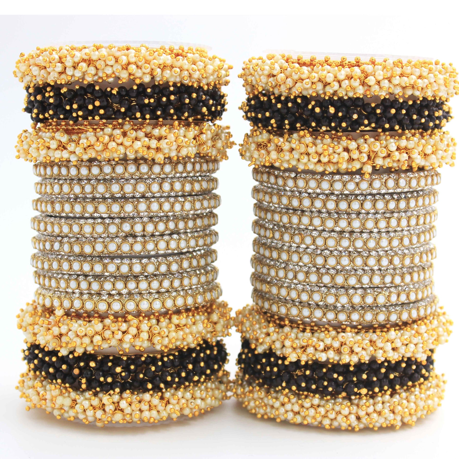 Set of 2 Lac Bridal Bangle sets by T4 Jewels Black All Bangle Sets T4 Jewels