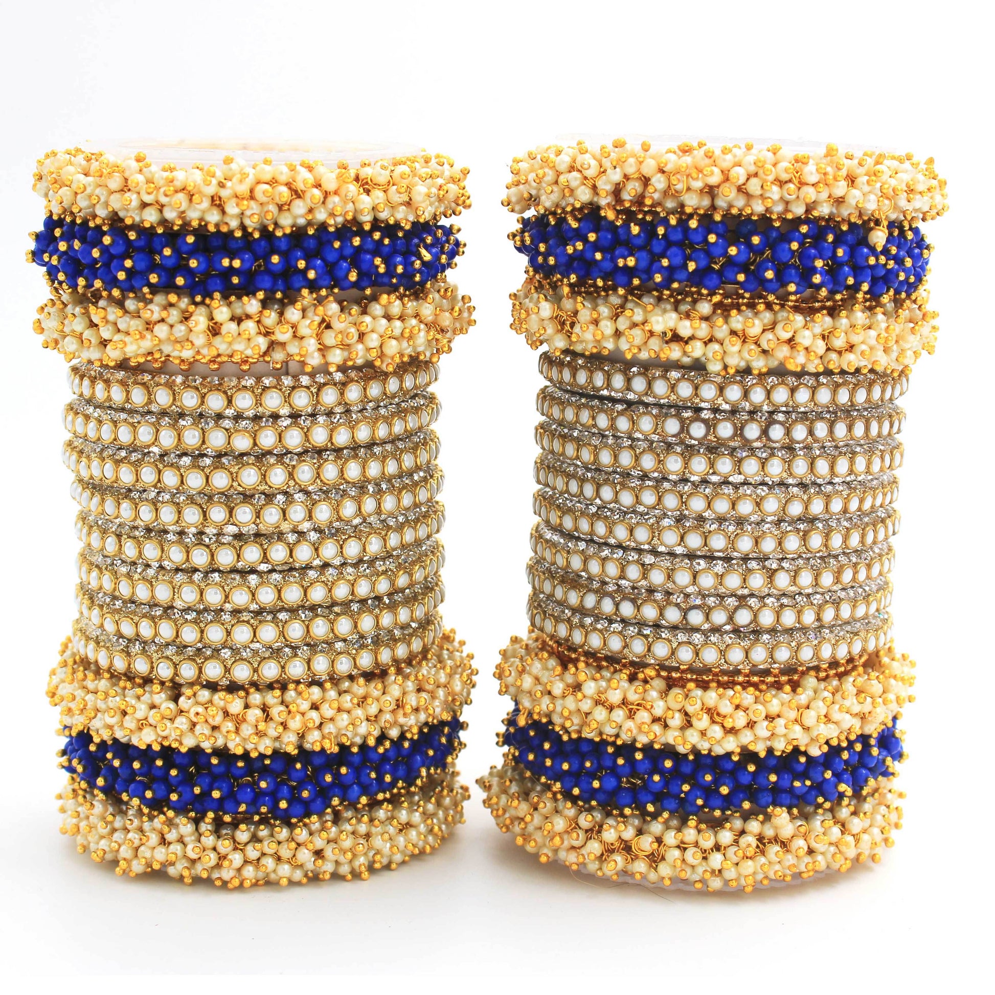 Set of 2 Lac Bridal Bangle sets by T4 Jewels Blue All Bangle Sets T4 Jewels