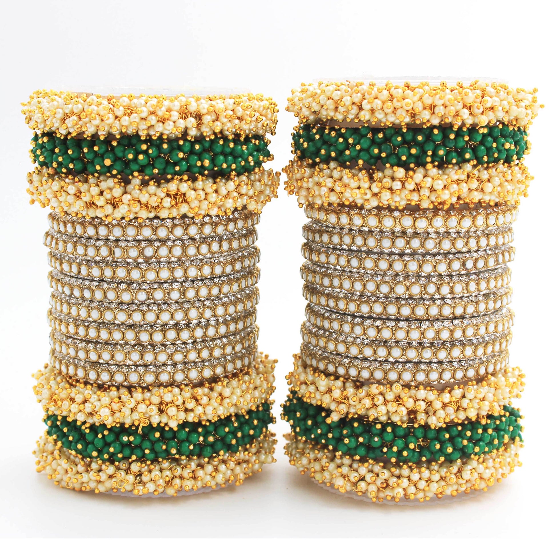 Set of 2 Lac Bridal Bangle sets by T4 Jewels Green All Bangle Sets T4 Jewels