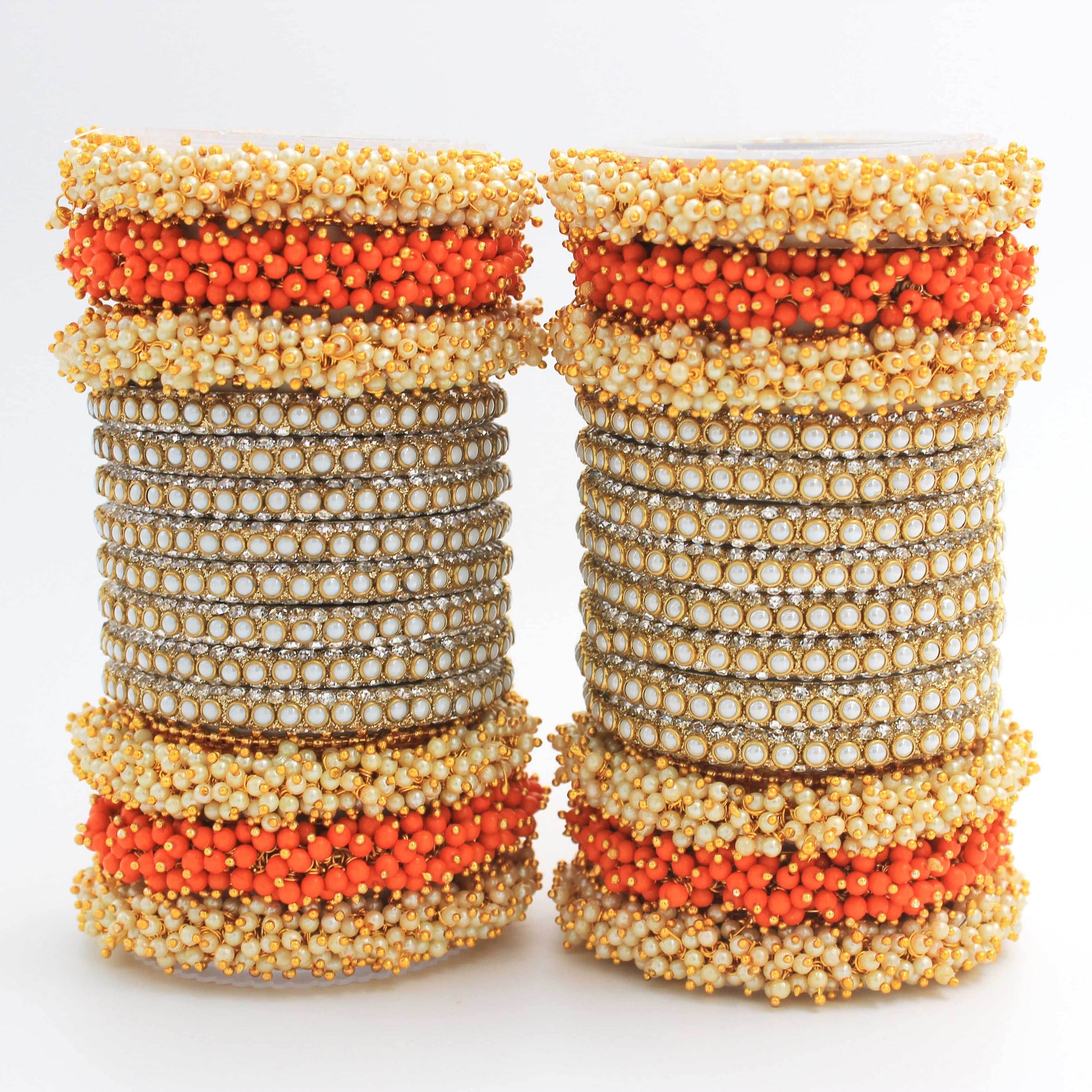 Set of 2 Lac Bridal Bangle sets by T4 Jewels Orange All Bangle Sets T4 Jewels