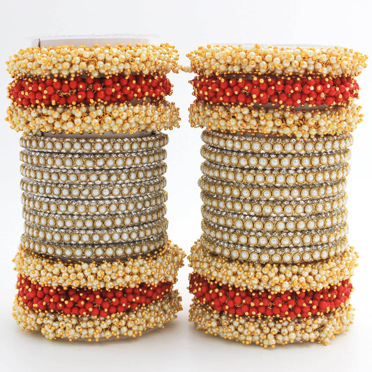 Set of 2 Lac Bridal Bangle sets by T4 Jewels Red All Bangle Sets T4 Jewels