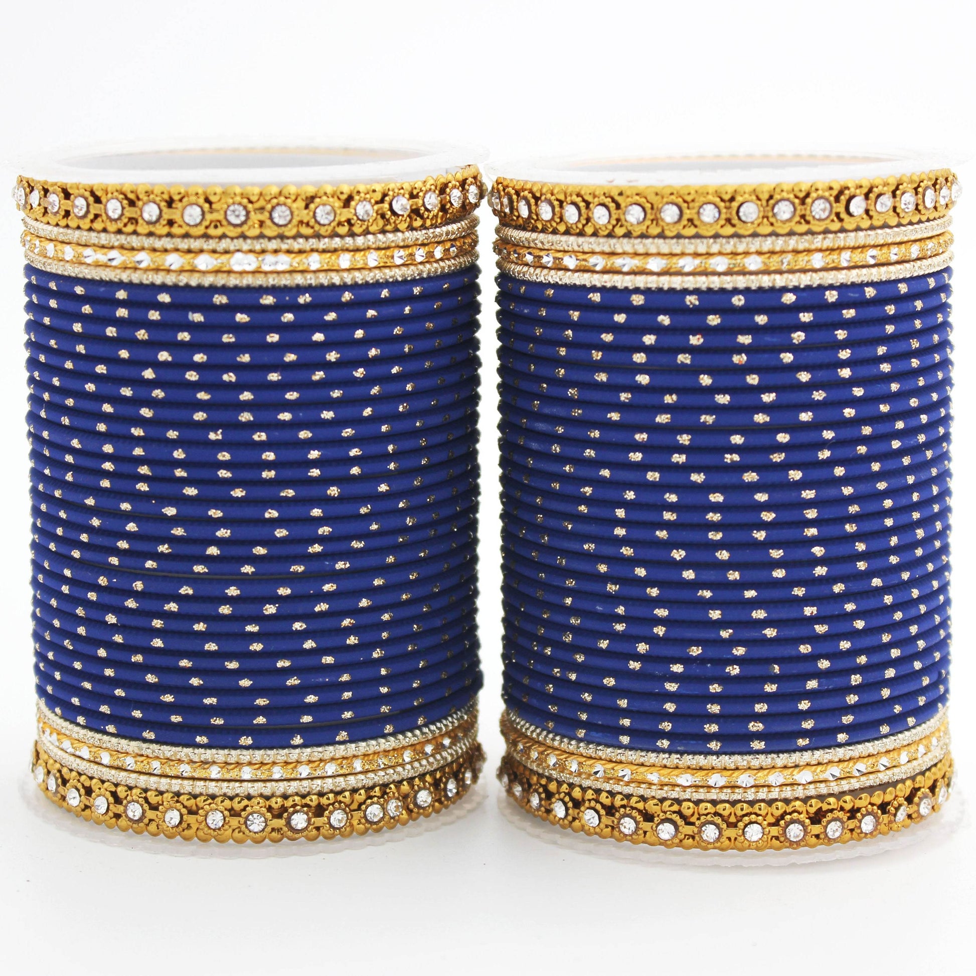 Set of 2 Traditional Partywear bangle sets for women by T4 Jewels Blue All Bangle Sets T4 Jewels