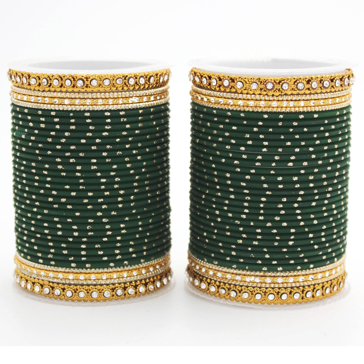Set of 2 Traditional Partywear bangle sets for women by T4 Jewels Green All Bangle Sets T4 Jewels
