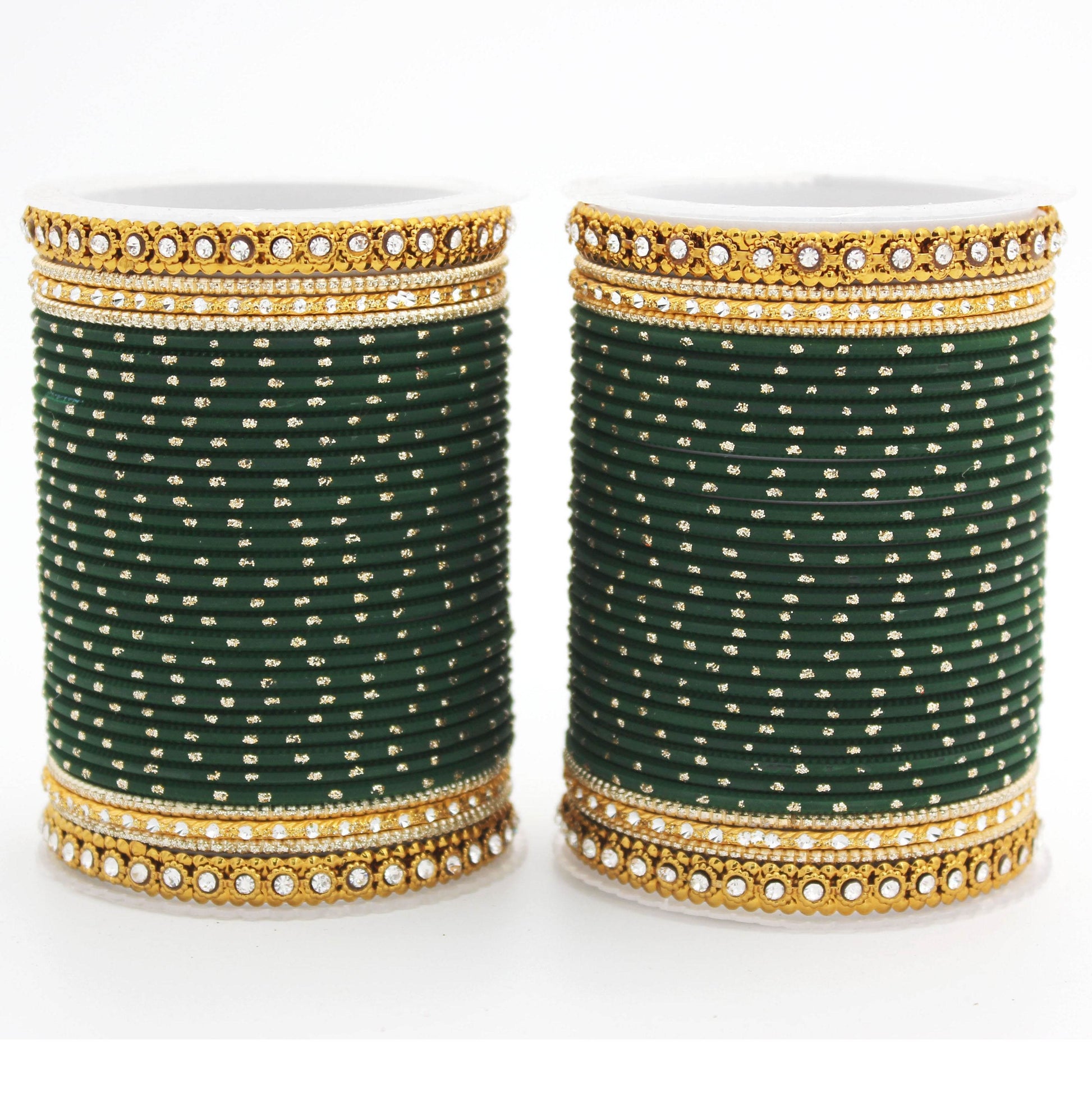 Set of 2 Traditional Partywear bangle sets for women by T4 Jewels Green All Bangle Sets T4 Jewels