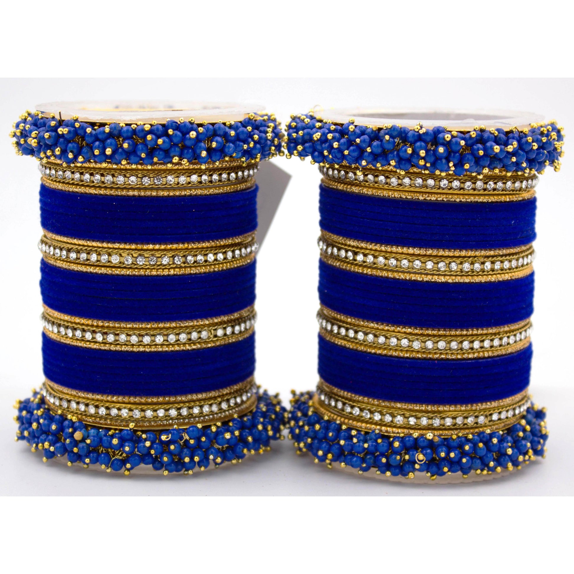 Set of 2 Fancy Bridal Bangle sets by T4 Jewels Blue All Bangle Sets T4 Jewels
