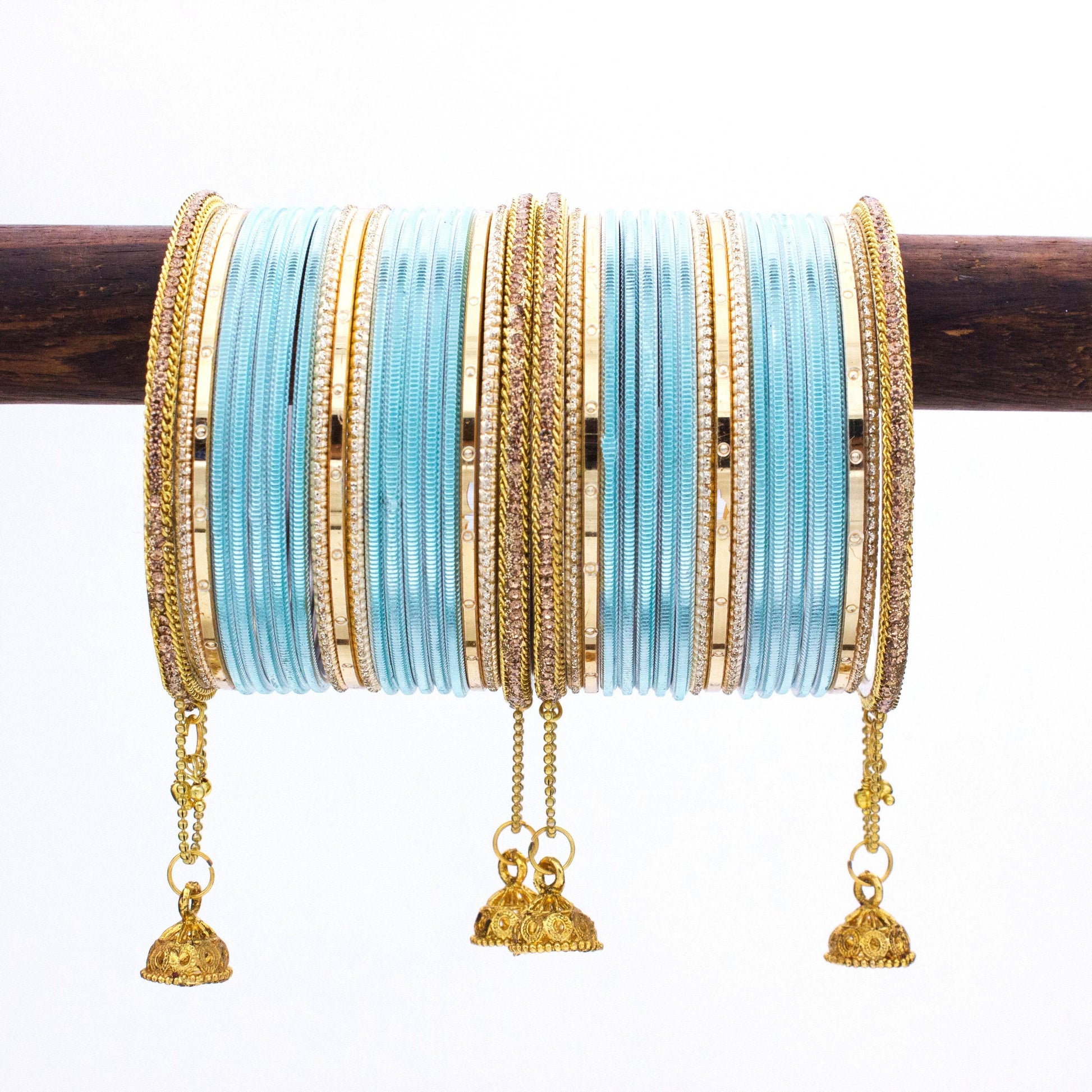 T4 Jewels Shining Bangle with Jhumki and Lac side Bangles for two hands Santro All Bangle Sets T4 Jewels