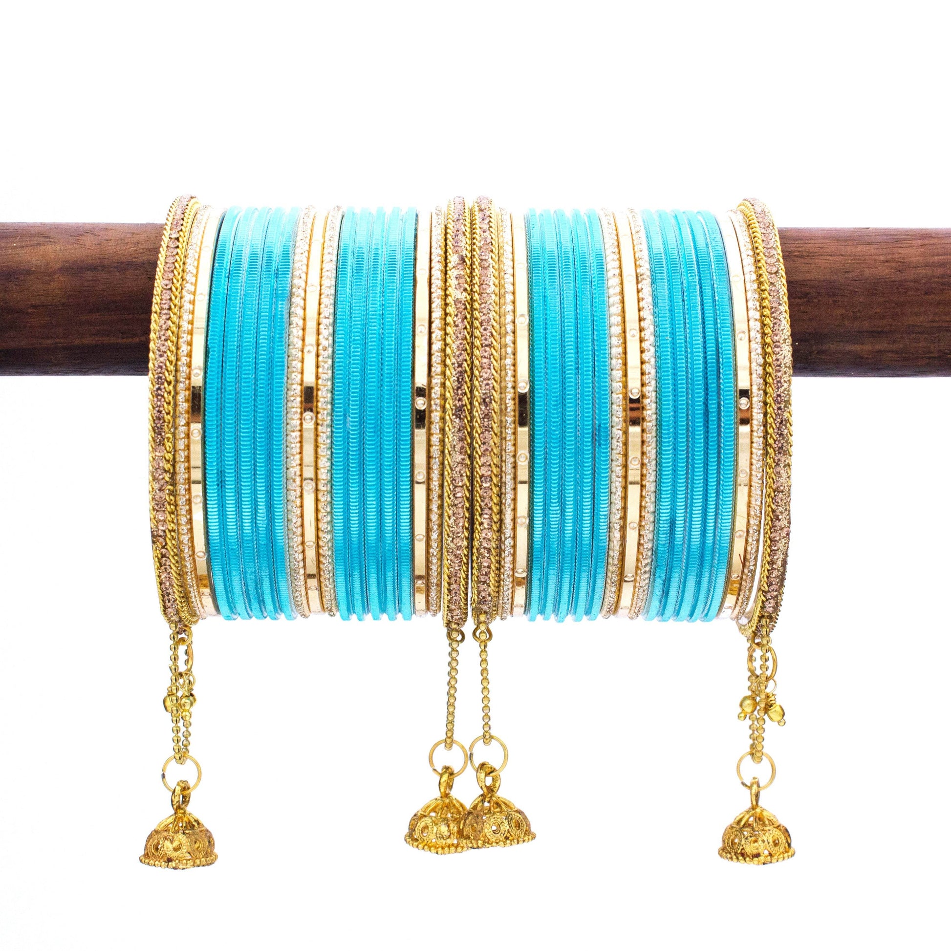 T4 Jewels Shining Bangle with Jhumki and Lac side Bangles for two hands Radium All Bangle Sets T4 Jewels