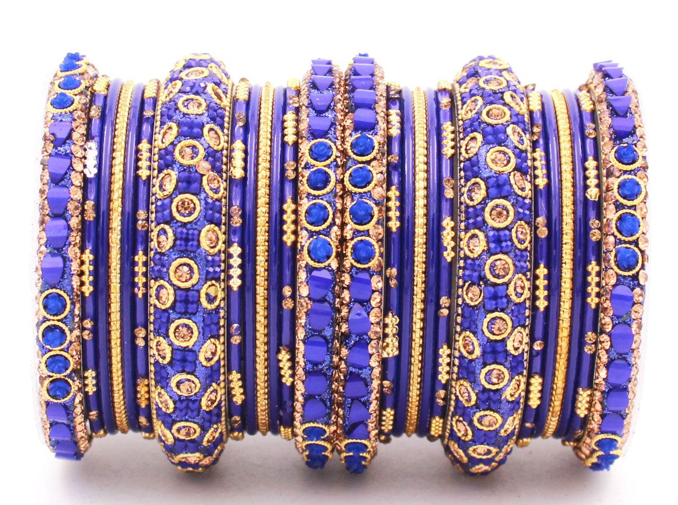 Traditional Lac Bangle set for Women by T4 Jewels Blue All Bangle Sets T4 Jewels