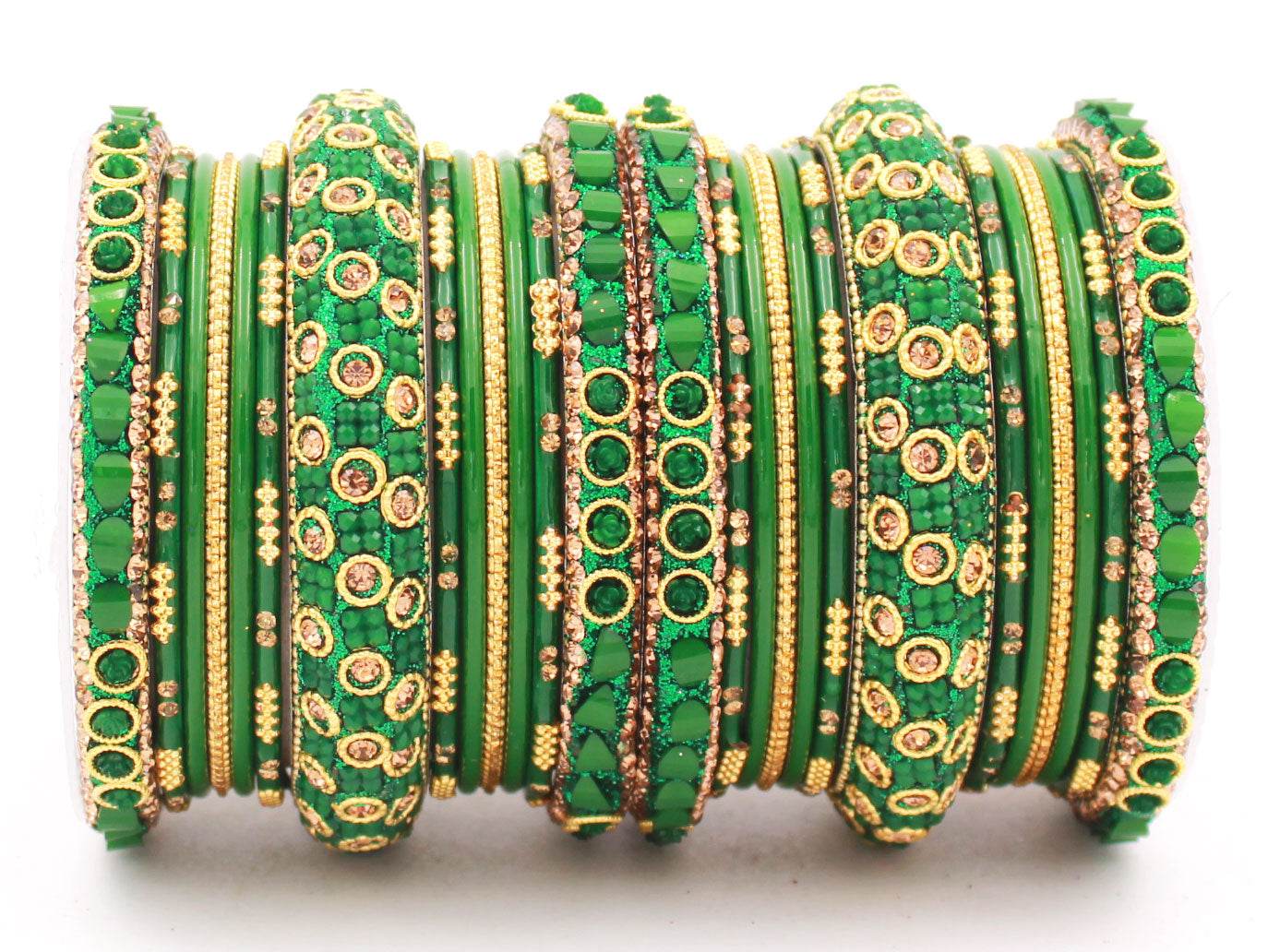 Traditional Lac Bangle set for Women by T4 Jewels Green All Bangle Sets T4 Jewels