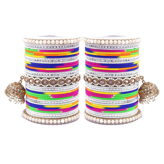 Traditional Ethnic Bangle Set with Jhumki by T4 Jewels for women Multi All Bangle Sets T4 Jewels