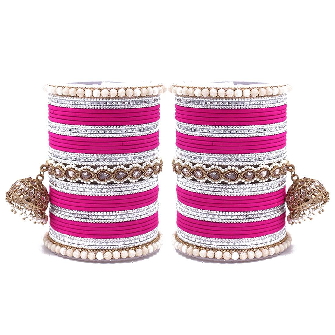 Traditional Ethnic Bangle Set with Jhumki by T4 Jewels for women Rani All Bangle Sets T4 Jewels