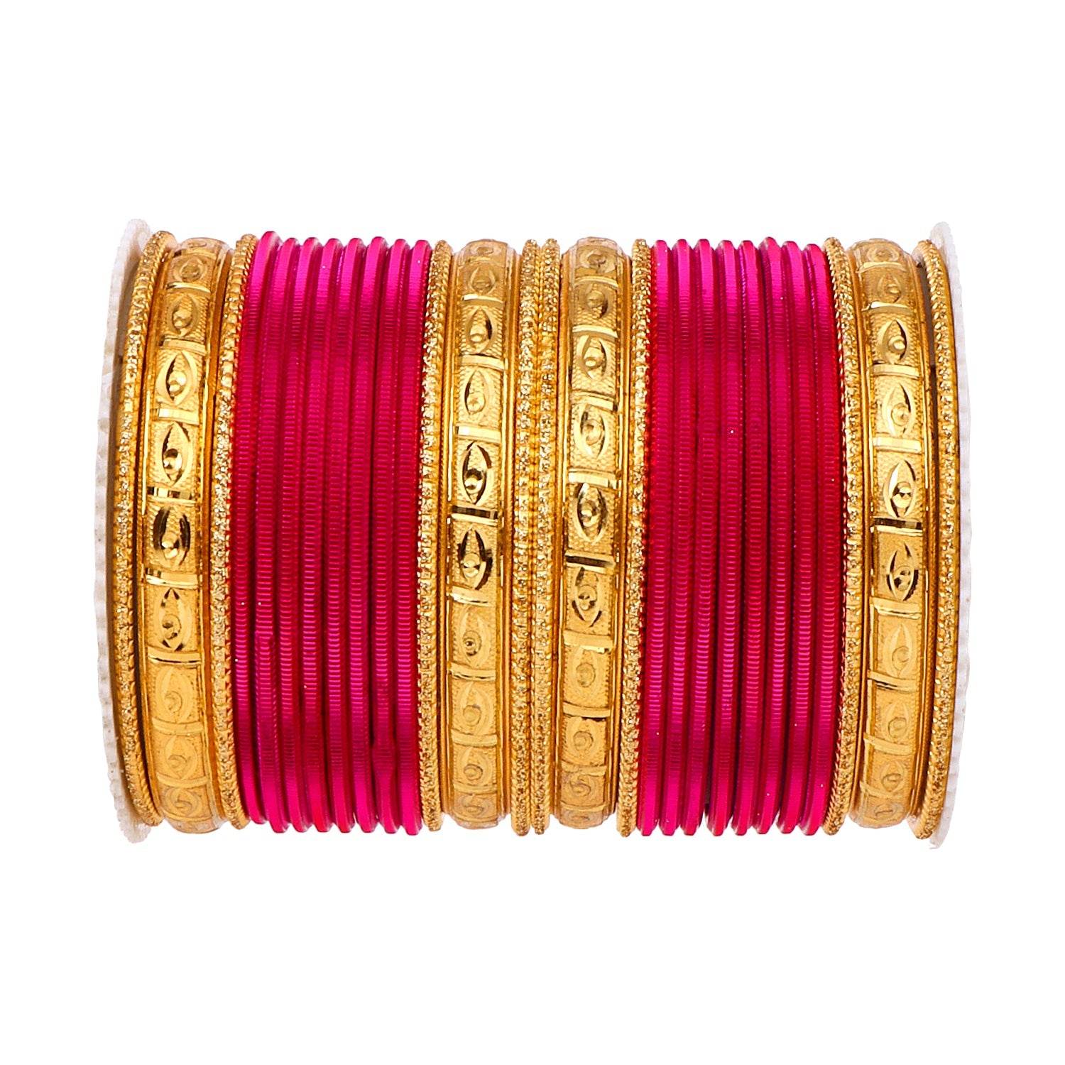 Bangle Set with Golden Etching Kada by T4 Jewels Rani All Bangle Sets T4 Jewels