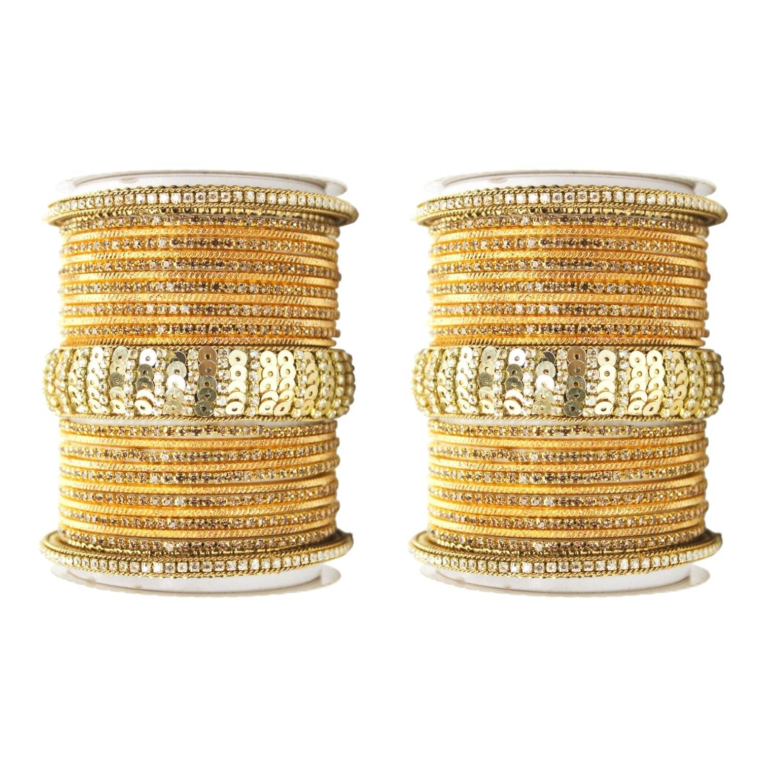 Beautiful Partywear Bangle set with Sequence Work Haldi All Bangle Sets T4 Jewels