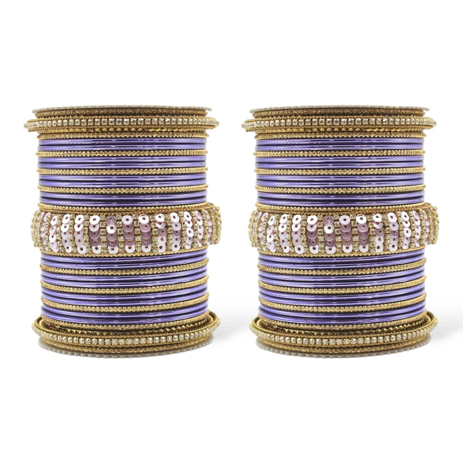 Beautiful Partywear Bangle set with Sequence Work Royal blue All Bangle Sets T4 Jewels