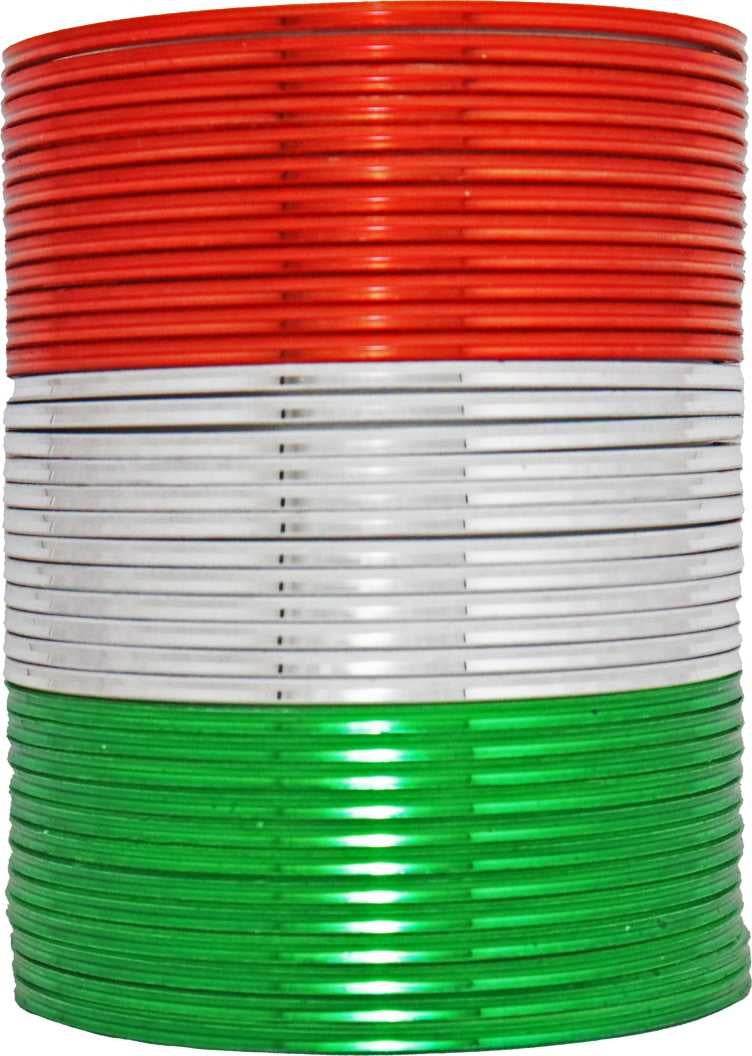 T4 Jewels Glossy Tricolor Bangle Set (Pack Of 36) Tricolor Bangles T4 Jewels