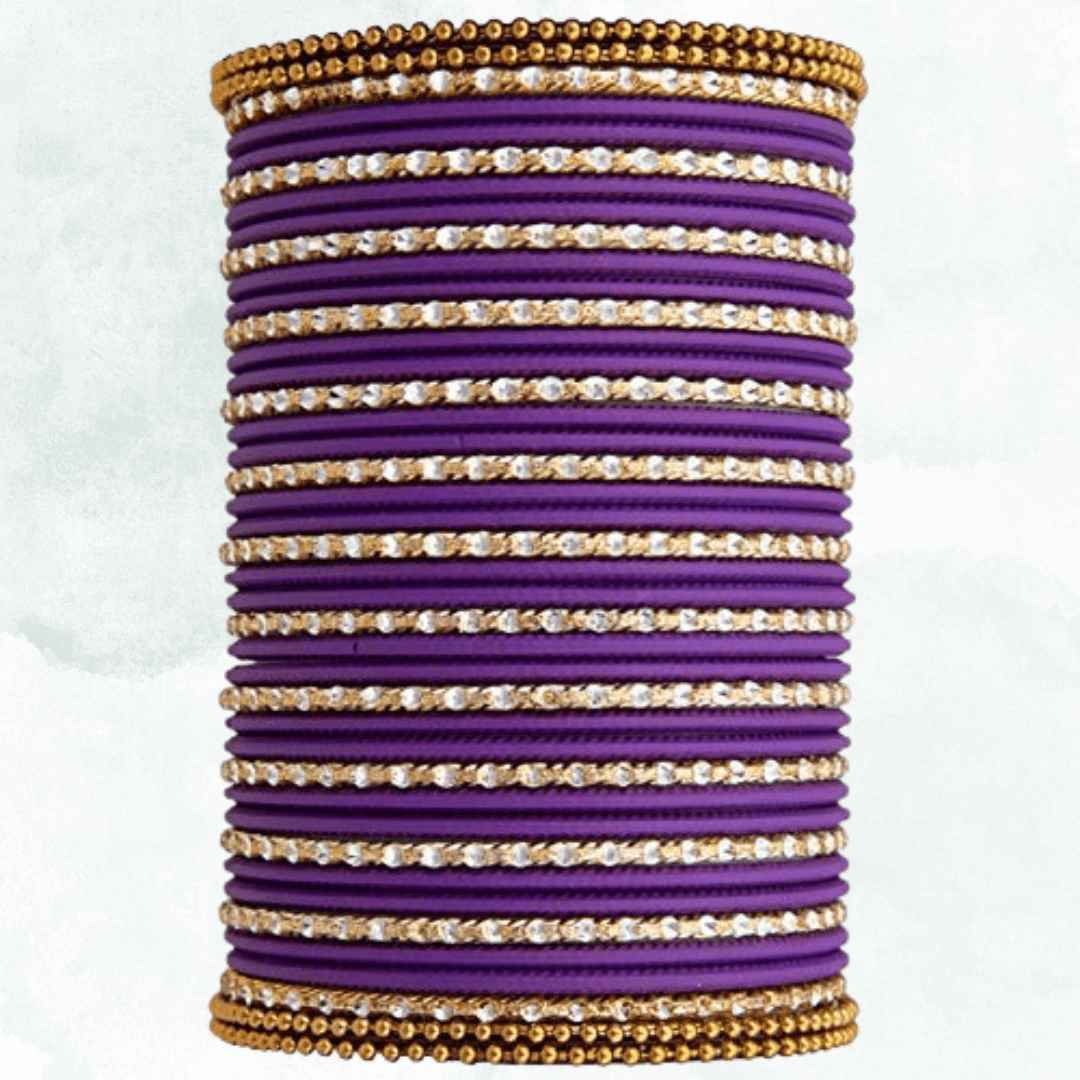 KARTIK Bangle Set - BD CL SET Purple All Bangle Sets T4 Jewels