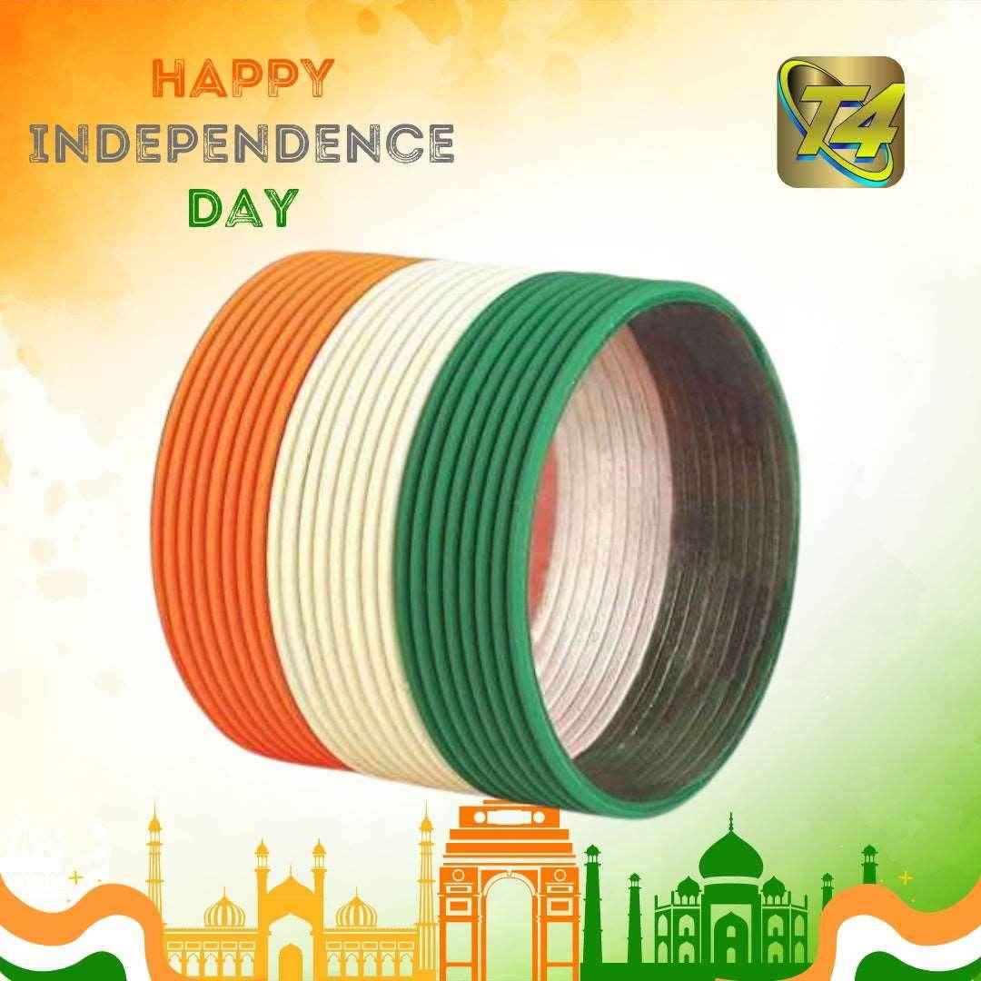 T4 Jewels Matte Design Tricolour Bangles For Republic Day/Independence Day Tricolor Bangles T4 Jewels