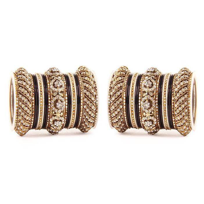 Set of 2 Solid Colored Bangle Set Black All Bangle Sets T4 Jewels