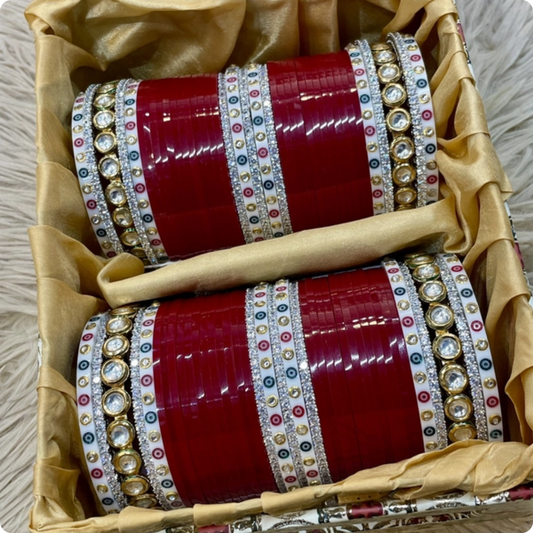 T4 Jewels | Kundan & Crystal Embellished Bridal Chooda ❤️💍-8H