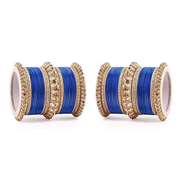 Set of 2 Royal Lac Bangle Set Blue All Bangle Sets T4 Jewels