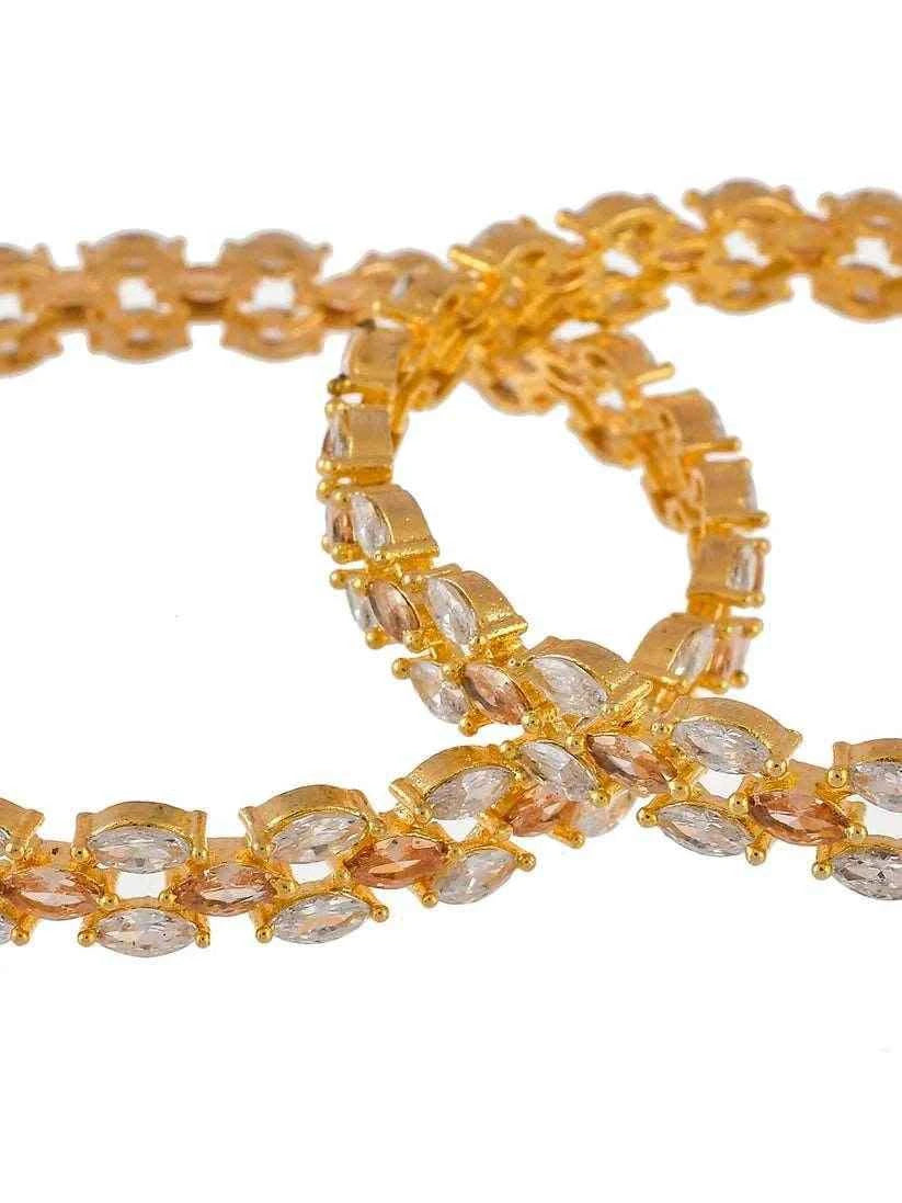 Gold Plated American Daimond Bangle Classic (AD-0014) AD Bangles T4 Jewels