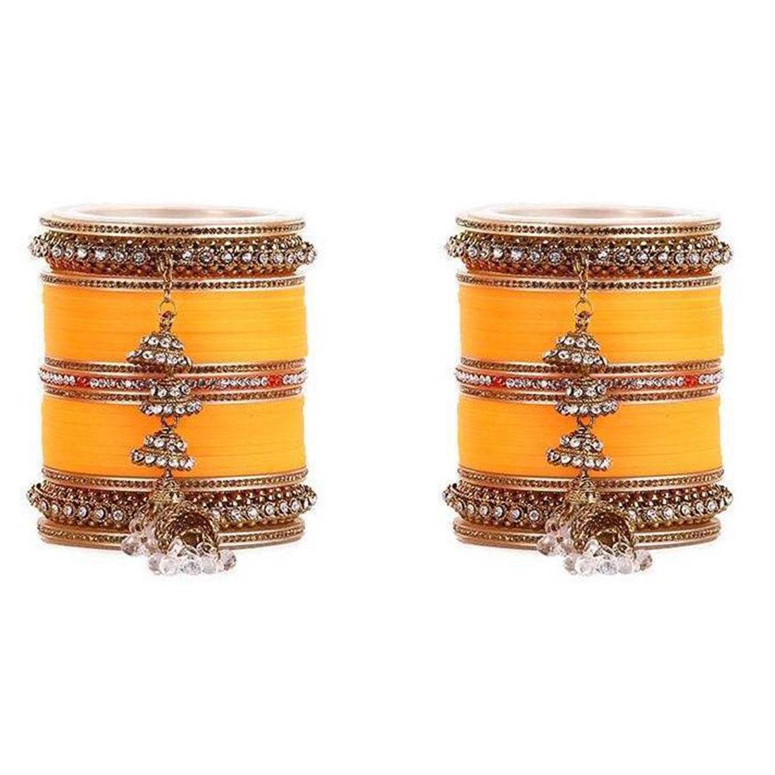 Beautiful Marriage Chura With Jhumki And Latkan Mango Bridal Chuda T4 Jewels