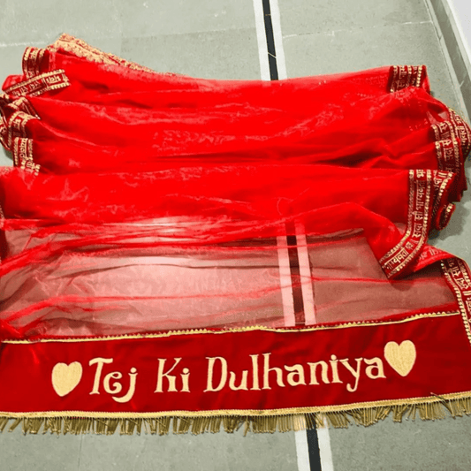 Bride Entry Customized Bridal Dupatta With Name For Wedding & Engagement Customized Chunri For Wedding T4 Jewels