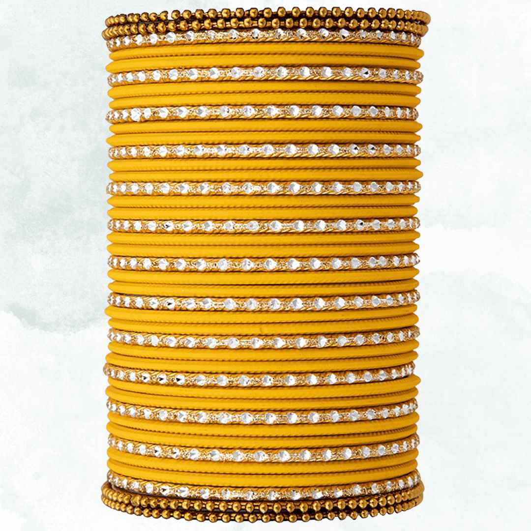 KARTIK Bangle Set - BD CL SET Yellow All Bangle Sets T4 Jewels