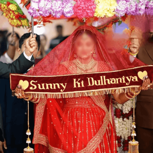 Bride Entry Customized Bridal Dupatta With Name For Wedding & Engagement Customized Chunri For Wedding T4 Jewels
