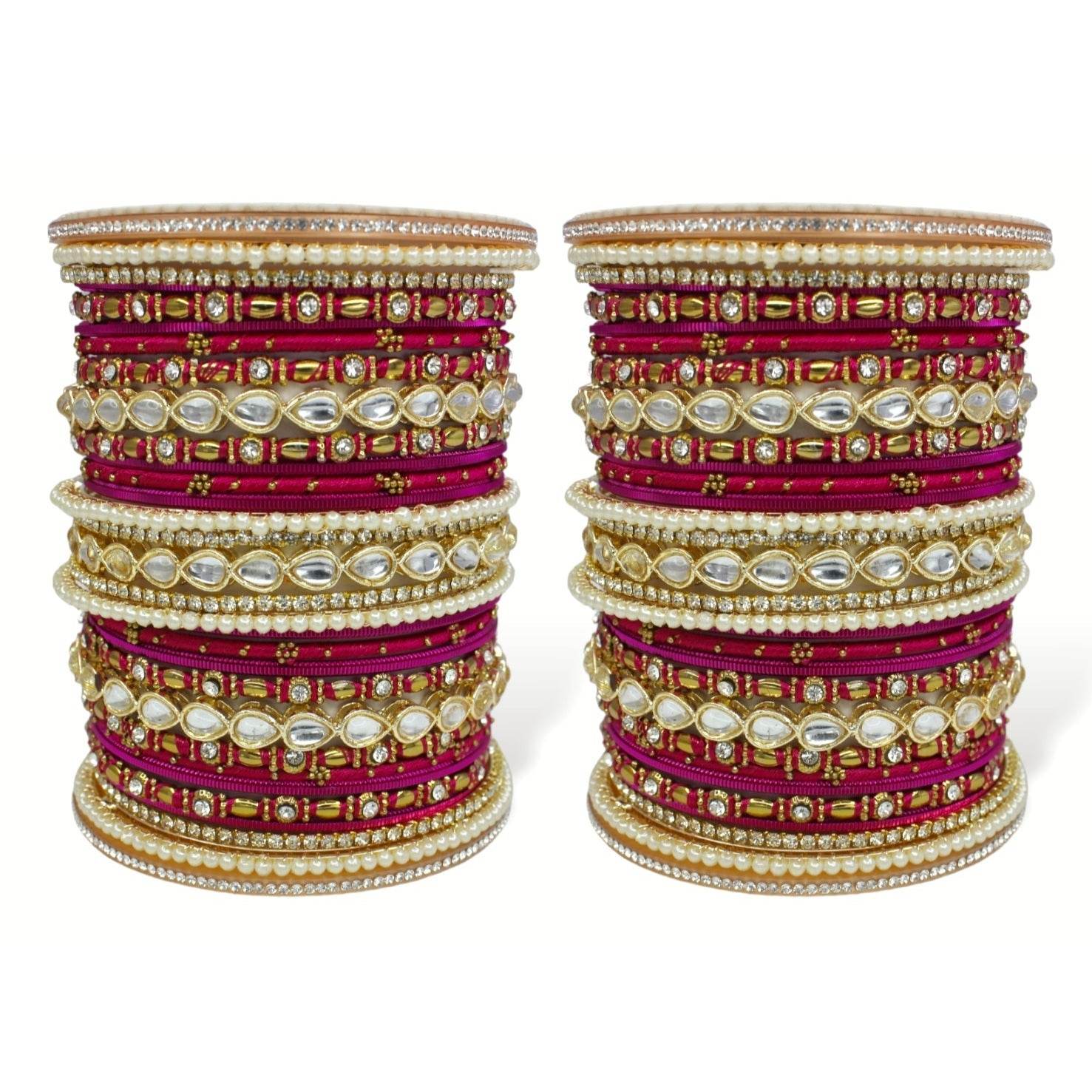 Bridal Bangle Set with Kundan Kangan by T4 Jewels Rani All Bangle Sets T4 Jewels