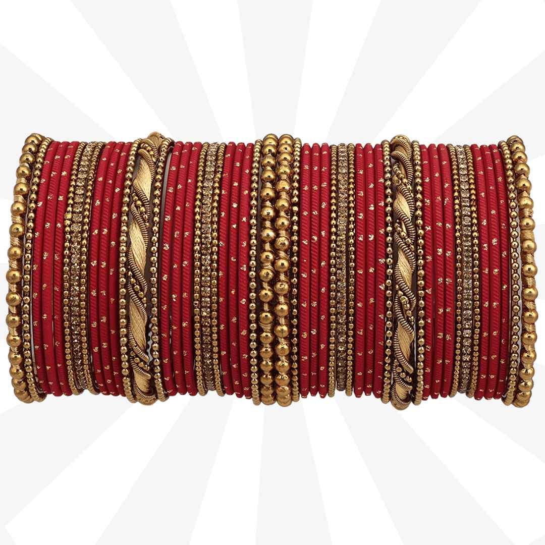 Monica Bangle Set -SK GT Red All Bangle Sets T4 Jewels