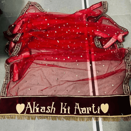 Bride Entry Customized Bridal Dupatta With Name For Wedding & Engagement Customized Chunri For Wedding T4 Jewels