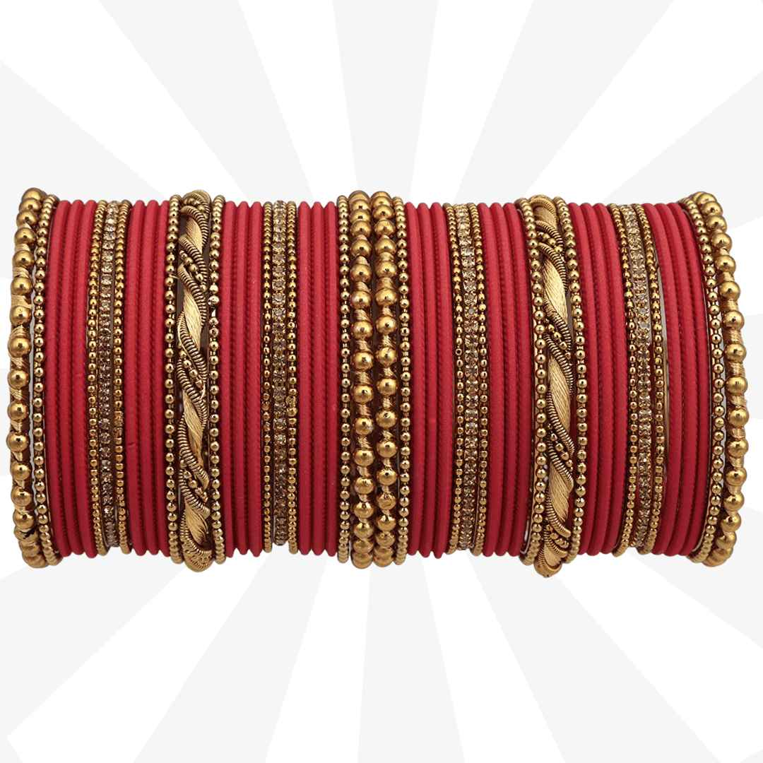 Komolika Bangle Set -BD GT Red All Bangle Sets T4 Jewels