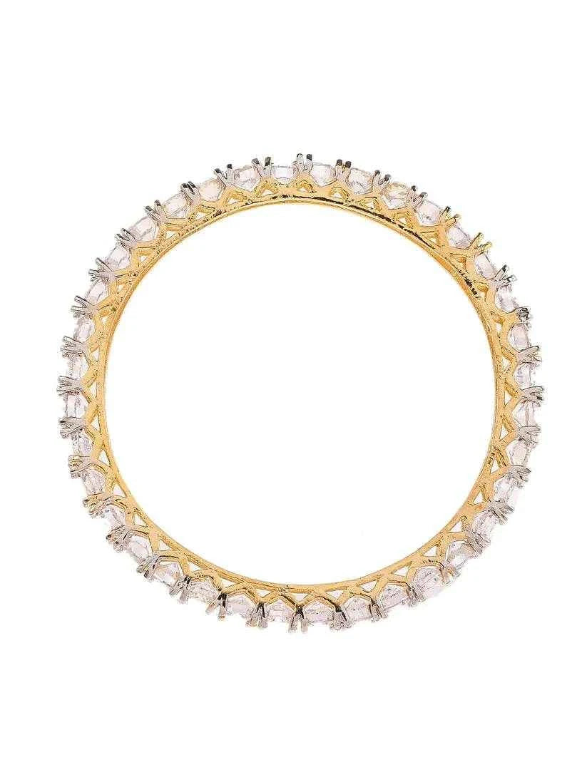 Set Of 2 Gold Plated American Diamond Bangles (AD-001) T4 Jewels