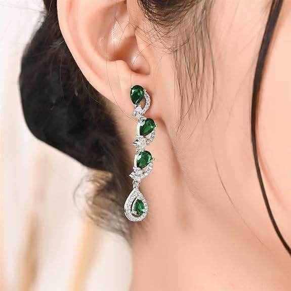 T4 Jewels Green Color American Diamond Necklace Necklaces T4 Jewels