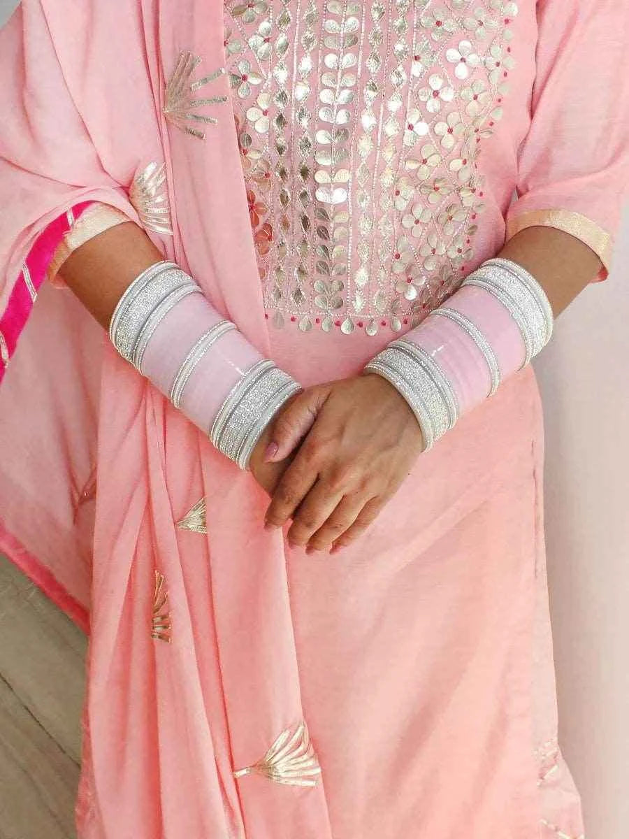 T4 Jewels Pink Color American Diamond Bridal Chuda (CH1A) Bridal Chuda T4 Jewels