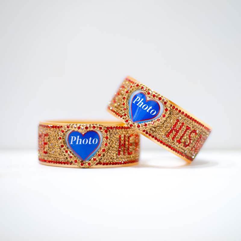 Personalized Couple Photo and Name Bangles 2.11 Jewellery T4 Jewels
