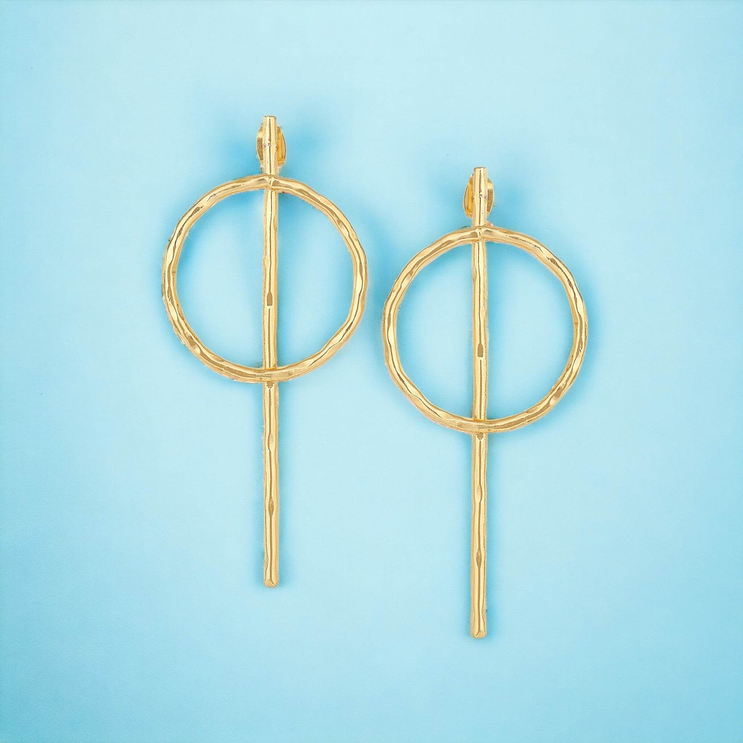 Beautiful Round Matte Gold Finish Earrings Golden T4 Jewels