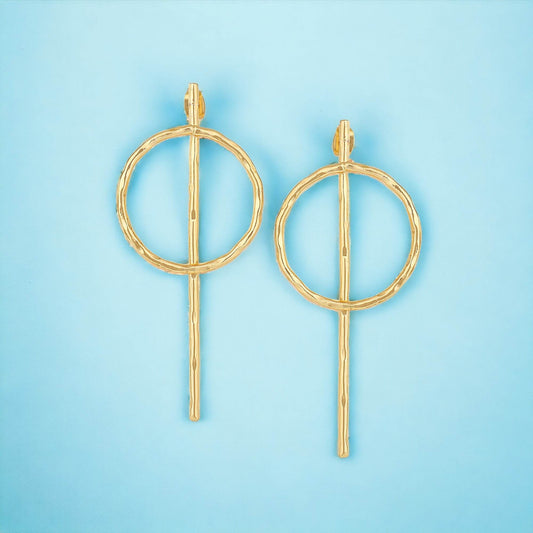 Beautiful Round Matte Gold Finish Earrings Golden T4 Jewels