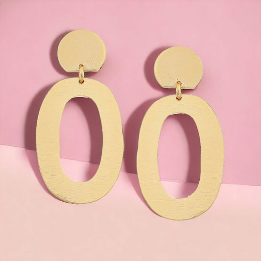 Beautiful Loop Matte Gold Finish Earrings T4 Jewels