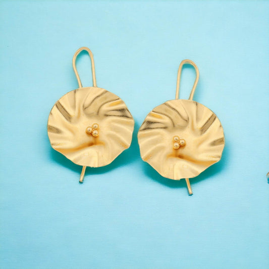 Pretty Matte Gold Finish Earrings for partywear T4 Jewels