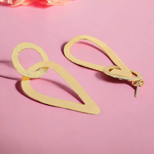 Loop Matte Gold Finish Earrings T4 Jewels