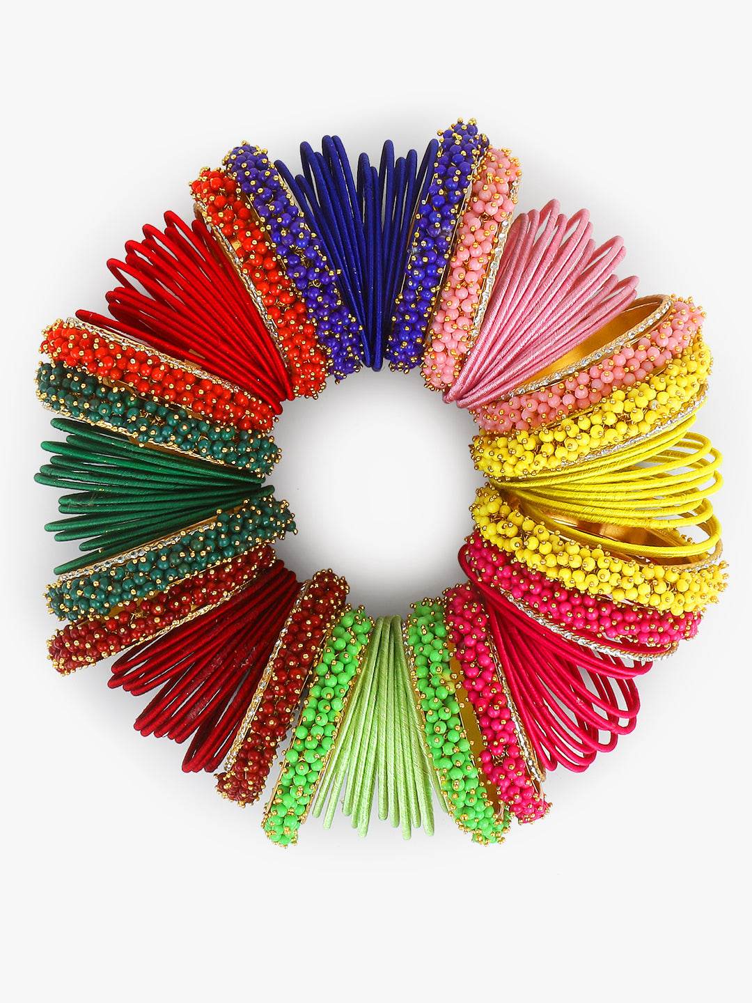 Bangle Bunch with Gajra Kada and Velvet Bangles (8 Colours) Plain Metal Bangles BANGLES BY T4 Jewels